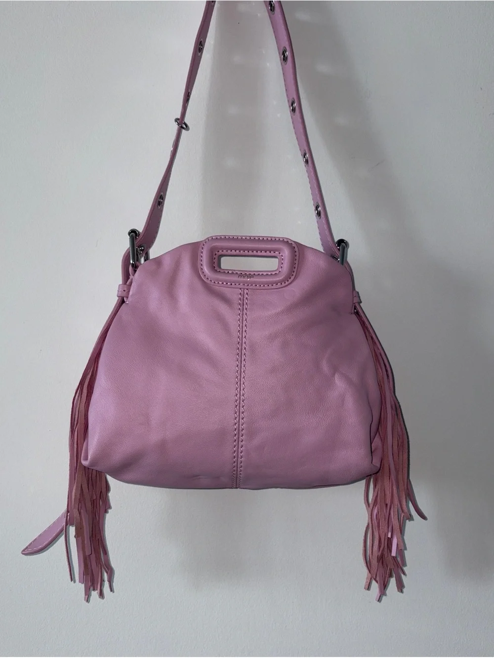 Maje Miss M Mini Pink Leather Bag - Picture 1 of 9